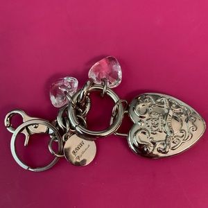 Kathy Van Zelland purse key ring.  Silver heart